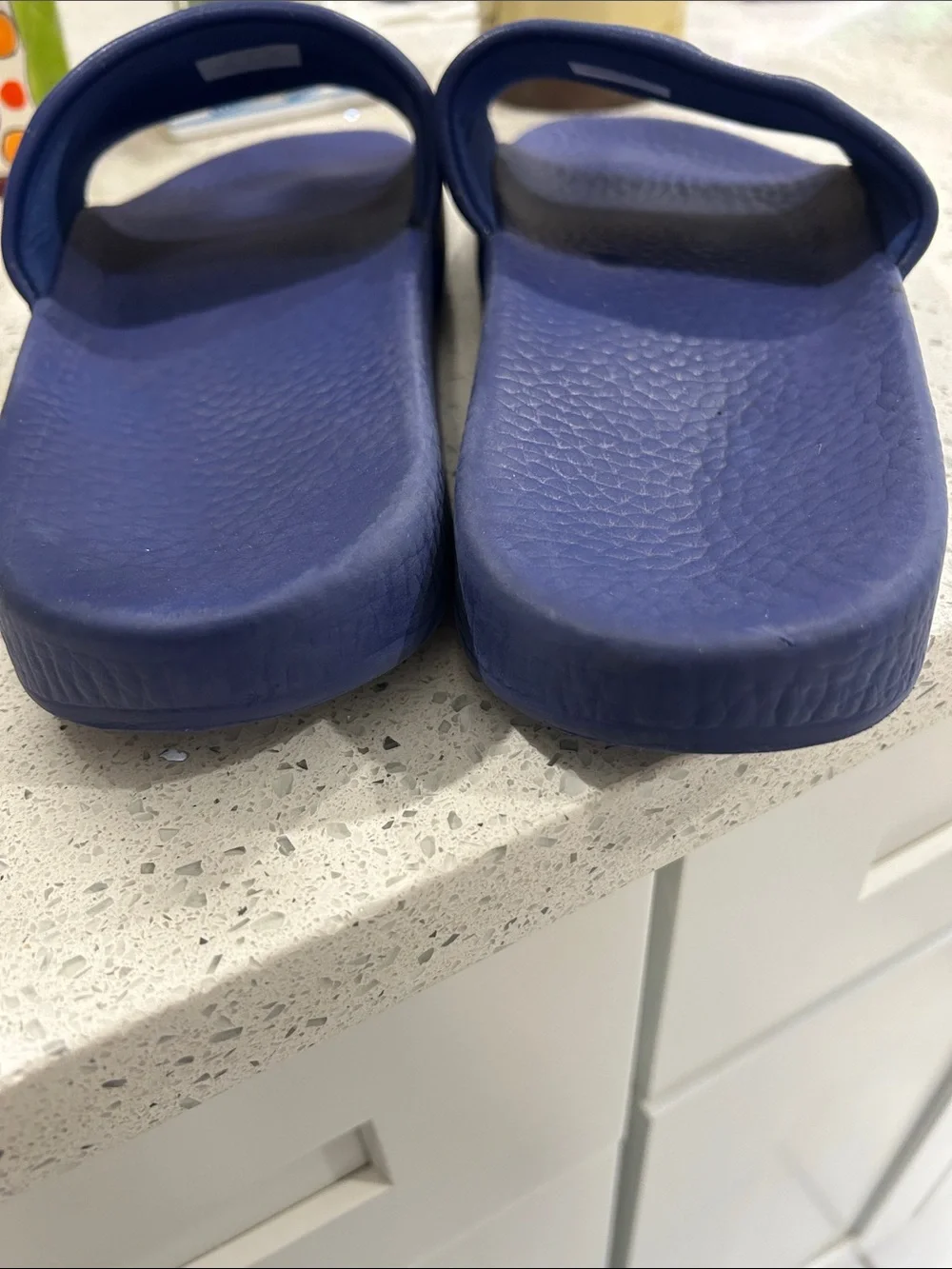 Polo Ralph Lauren Surfer Surf Bear Royal Blue Leather Upper Sandals Slides - 9